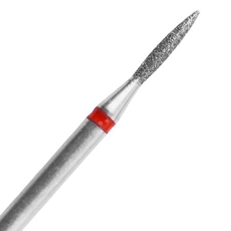 Diamond nail drill bit, slim Flame, sharp point, D 1-9 mm, fine grit 