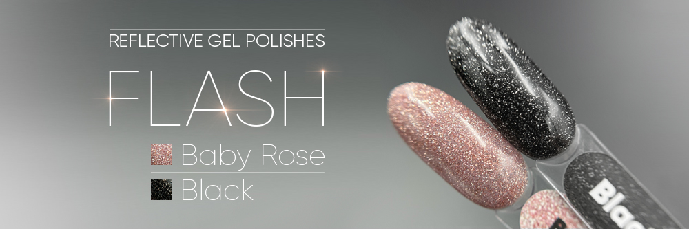 NEW! Reflective gel polishes Baby Rose Flash and Black Flash