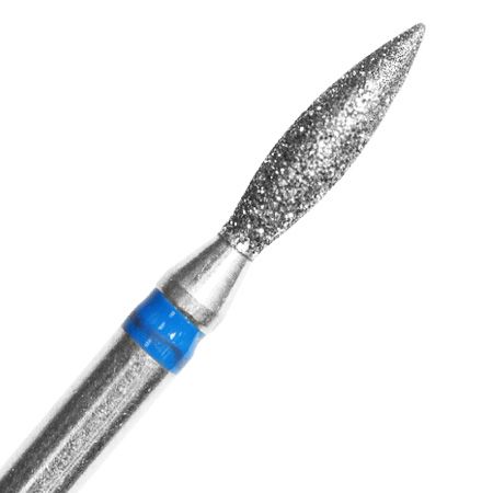 Diamond nail drill bit, Flame, sharp point, D 2x8 mm, medium grit 