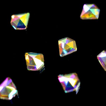 Diamond shaped rhinestones super-holography 5x5 mm