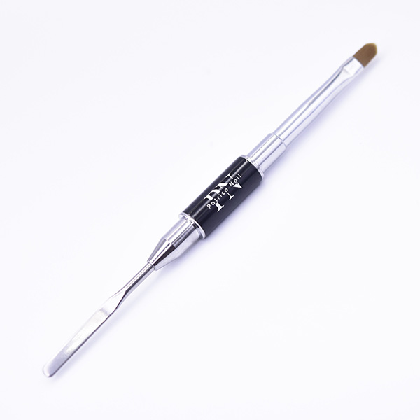 Universal nail brush, oval, No. 6, natural, with spatula and cap