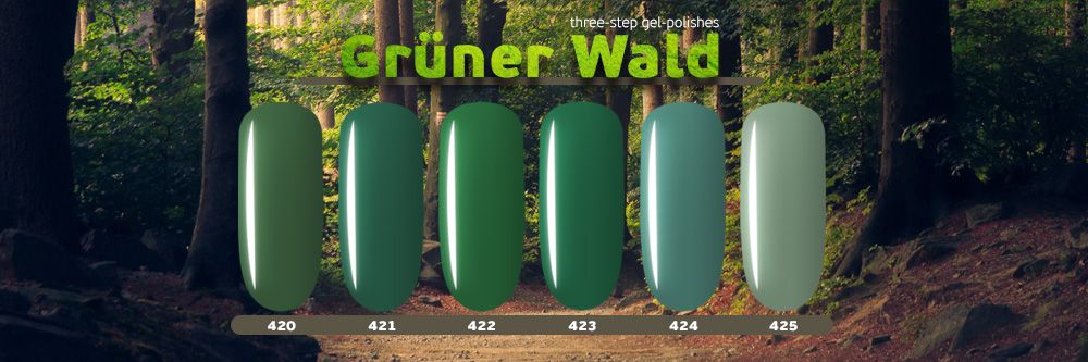 Grüner Wald three-step gel-polishes