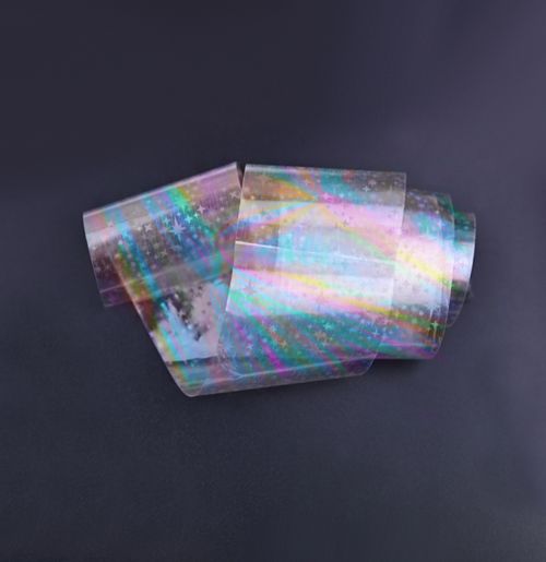 Nail casting foils №69 transparent opal star holography