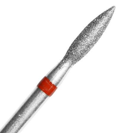 Diamond nail drill bit, Flame, sharp point, D 2x8 mm, fine grit 