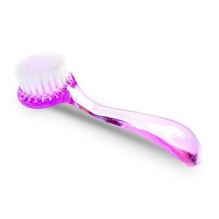 Round nail brush with handle and protective cap