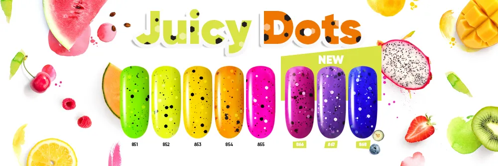 NEW! Three-step gel polishes Juicy Dots