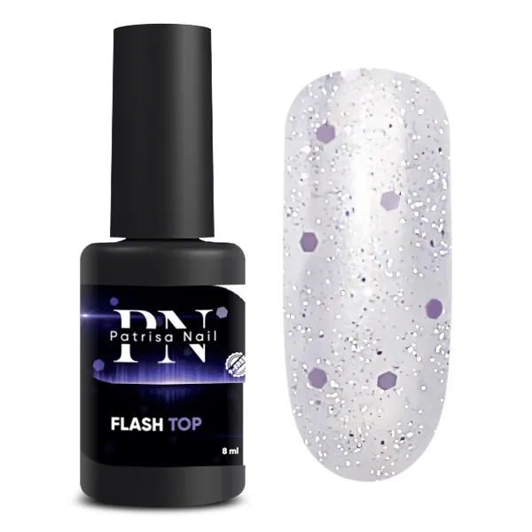 Glossy Flash Top with reflective particles, without sticky layer 8 ml