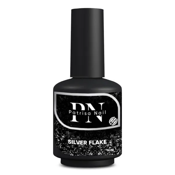 Top Glossy Silver Flake with Silver Flakes, No Sticky Layer, 16 ml