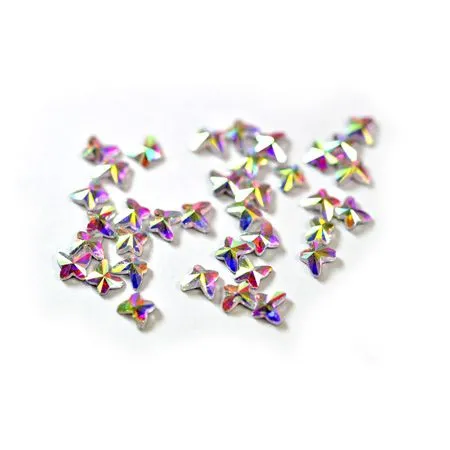 Rhinestones figured Butterfly super-holography 4 mm, 10 pcs