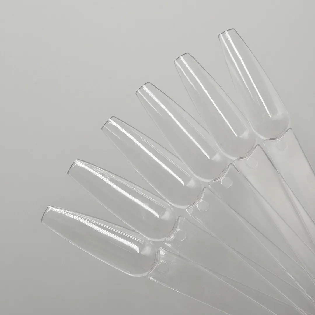 Transparent fan-shaped display, "ballerina" tips, 50pcs on the ring